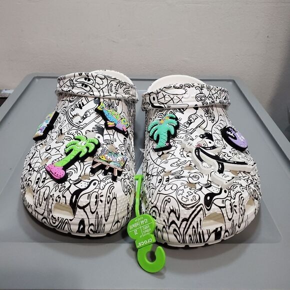 Crocs Classic Clog Steven Harrington Collage Art 9 M/ 11 W 208145-103 Whi… - Picture 8 of 13